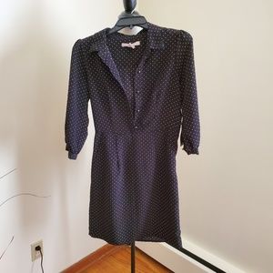 Gold and black polka dot dress